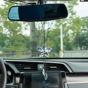 Glänzende Kristall Blume Auto Rückspiegel Anhänger bunt Auto hängend Ornament - Bild 1 von 16