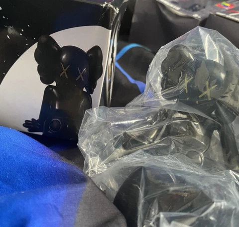 KAWS Sitting Posture Collectible Action Figure Art |Black Cover