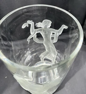 Verlys Art Deco Crystal Glass Vase Signed Carl Schmitz 1940 Fall Spring Season - Picture 1 of 15