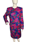 Vtg Carelle Skirt Suit Size 8 Floral 2Pc Button Blazer Skirt Colorful Retro