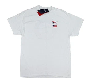 Reebok USA Dedication Nation Logo Short Sleeve Crew Neck Men's T-Shirt NWT White - Picture 1 of 2