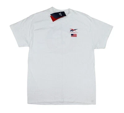 Camiseta para hombre Reebok USA Dedication Nation Logo manga corta cuello redondo nueva con etiquetas blanca Foto 1 de 2