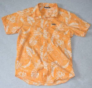 Columbia Hemd Herren Baumwolle Small Orange Blumen Hawaiian Lite Freizeit Outdoor Camp - Bild 1 von 22