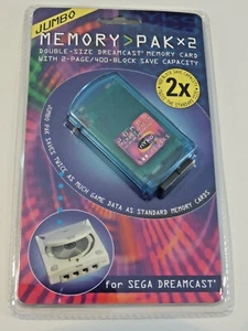 NYKO Jumbo Memory Card Pak x2 FOR Sega Dreamcast Green? 400 Blocks New-Sealed - Picture 1 of 8