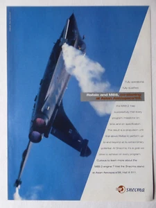2/1998 PUB SNECMA MOTEUR AVIATION M88-2 ENGINE DASSAULT RAFALE ORIGINAL AD - Foto 1 di 1