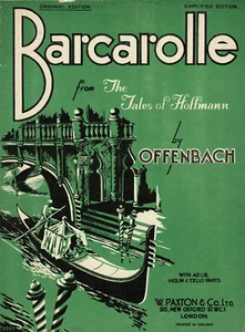 BARCAROLLE ~ From The Tales of Hoffmann Sheet Music By OFFENBACH - 1931 - Picture 1 of 4