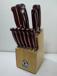 SABATIER LOIRE 13 PIECE KNIFE SET WITH BLOCK - ALL PIECES IN PERFECT CONDITION - Picture 1 of 6
