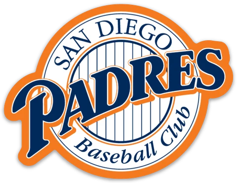 San Diego Padres Monogram Baseball Club logo Type MLB Baseball Die-Cut MAGNET Cover