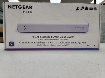 NETGEAR 8-Port Gigabit Ethernet w/2 SFP Ports GC110P PoE Smart Cloud Switch  - Image 1 of 3
