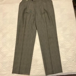 Christopher Hayes black white checked dress pants 38X34 - Picture 1 of 5