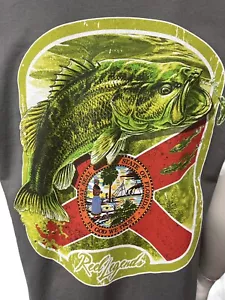 Reel Legends Performance Men’s Fishing Shirt Size Large L Short Sleeve Gray Logo - Picture 1 of 14