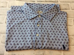 Polo Ralph Lauren Short Sleeve Polo Mens XLT/TGL/EGL Blue All Over Print Blue - Picture 1 of 6
