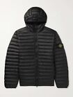 Stone Island Channel Logo Quilted Shell Down Hooded Jacket Xxl