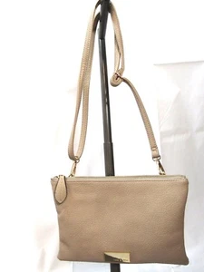 Remi And Reid Vegan Leather  Beige Crossbody Pouch - Picture 1 of 10