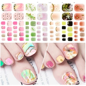 NS21 Toe Nail Women Decal Self-stick Stickers Summer Nail Girl Wraps Art Fashion - Picture 1 of 34