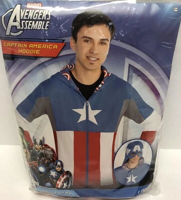 Capitán América Sudadera con Capucha Vengadores Conjunto Elegante Disfraz Halloween Adulto Foto 1 de 2