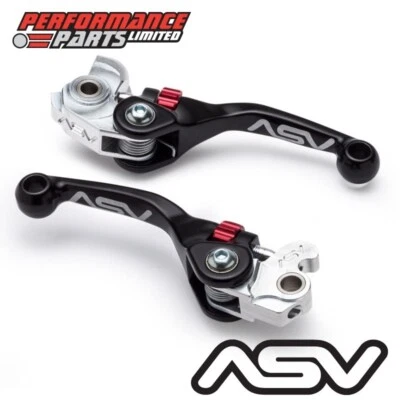 ASV F4 Short Black Adjustable Brake + Clutch Lever Set for Honda CRF150-F 2007 - Image 1 of 4