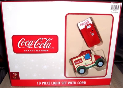 Coca Cola-Indoor Outdoor 10 Piece Christmas Tree Light Set-NEW- FREE SHIPPING - Image 1 of 4
