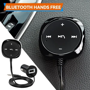 3.5mm Car AUX Bluetooth Wireless Stereo Audio Music Receiver Adapter USB Charger - Picture 1 of 18