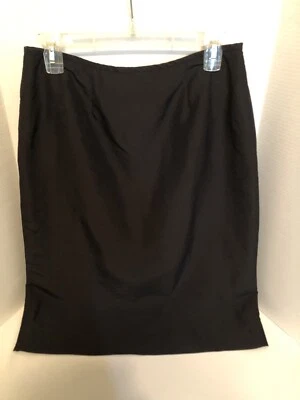 Falda Kasper 100 % seda negra lápiz forrada recta para mujer talla 8 Foto 1 de 4