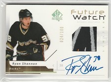 2006-07 SP Authentic Limited #161 Ryan Shannon JSY Auto 24/100 RC-parallel patch