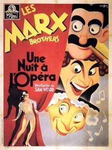Réplica de póster de película de los hermanos Marx una noche en la ópera 11x14" impreso fotográfico - Imagen 1 de 1