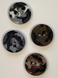 Camouflage two hole button x5 18mm - Picture 1 of 5