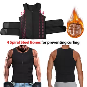 Men's Sauna Suit Sweat Vest Weight Loss Waist Trainer Neoprene Tanks Body Shaper - Imagen 1 de 31