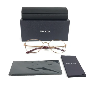 Prada Eyeglasses Frames VPR64Y 16A-1O1 Rose Gold Round Wire Rim 54-18-135 - Image 1 of 4