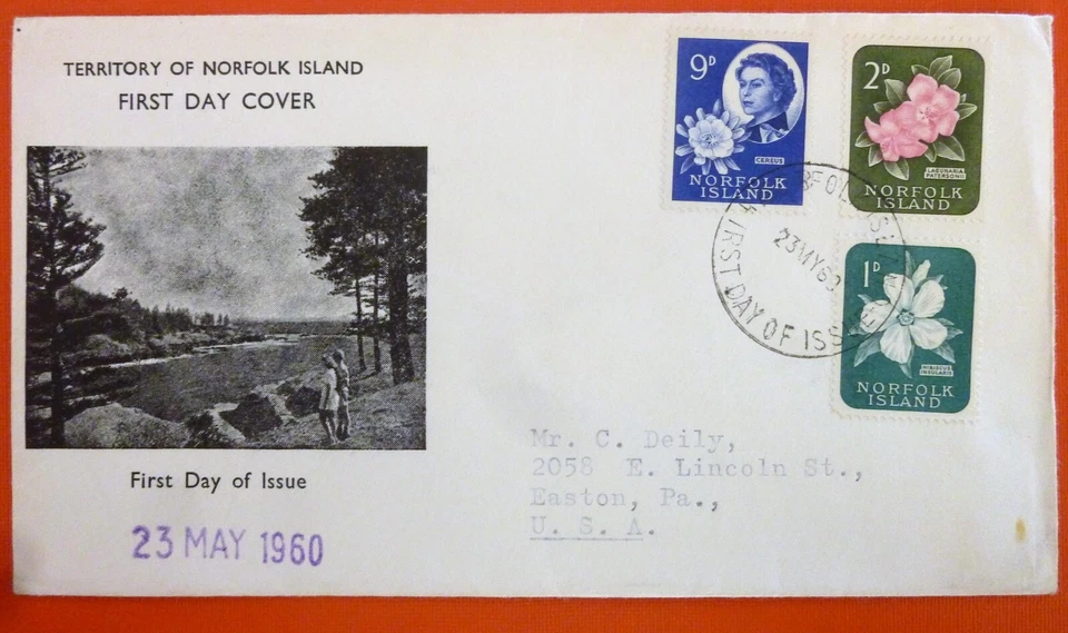 Norfolk Islands 1960 FDC - Flowers - Image 1 of 1