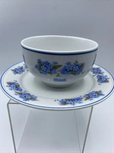 Kronester Bavaria Bread Plate Musli Bowl Blue Flower Floral Vintage West Germany - Picture 1 of 12