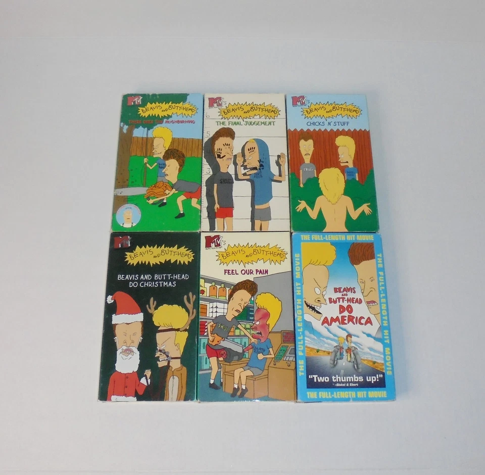 Beavis & Butt-Head 6 VHS Tape Movie Lot Vintage 90s MTV Do America Christmas - Image 1 of 4