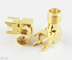 1pc SMA RF Female Jack Right Angle 90'PCB Board Mount Coaxial Adapter Connector - Zdjęcie 1 z 5