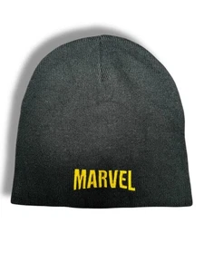Marvel Beanie Mütze schwarz Strick gelb Logo Winter warm Streetwear Unisex Herbst - Bild 1 von 5