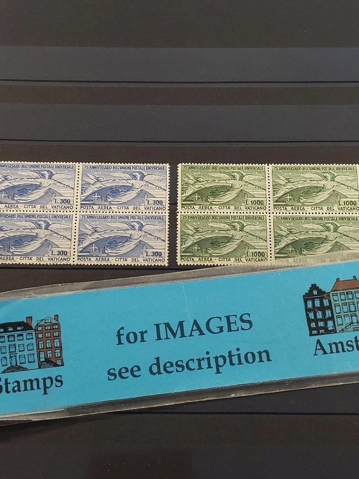 Vatican 1949 UPU airmail vf MNH good signed set in blocks of 4 High CAT TOP! - Image 1 of 1