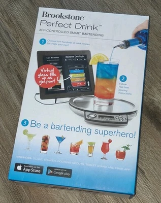 BROOKSTONE PERFECT DRINK APP CONTOLLED SMART BARTENDING COCKTAIL SCALE KIT NIB - Image 1 of 4