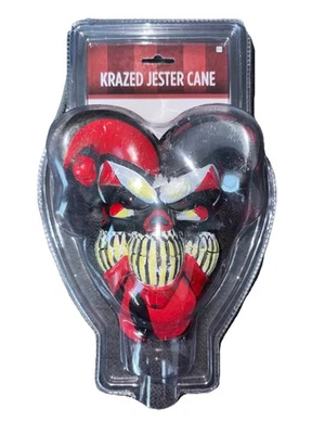 6.5” Krazed Jester Cane Staff Head Black Red Costume Halloween Cosplay. NO CANE - Image 1 of 3