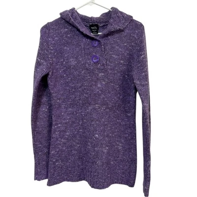 Suéter con capucha y cuello en V púrpura Rue 21 Foto 1 de 4