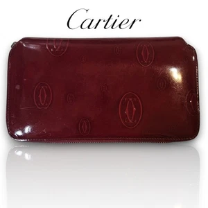 Cartier - Lange Geldbörse rot Lackleder Happy Birthday Edition Vintage Reißverschluss - Bild 1 von 12