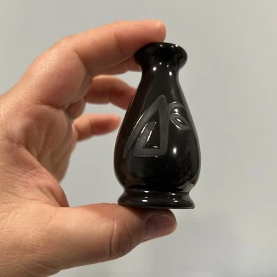 Tiny Black Vase, 1.25” Wide, 2.75” Tall - Image 1 of 4