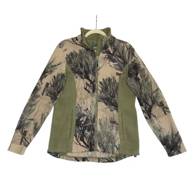 CABELA'S Colorblock Fleece Jacket Women M Green Full Zip Outdoor Camping Travel  - Image 1 of 4