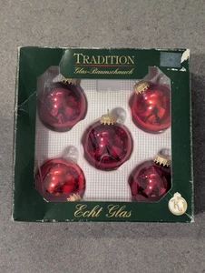 6 bolas de vidrio vintage Krebs & Sohn Alemania decoraciones para árboles de Navidad en caja - Imagen 1 de 24
