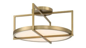 Minka Lavery 5615-L Boada 18"W LED Semi-Flush Ceiling Fixture - Brass - Picture 1 of 3