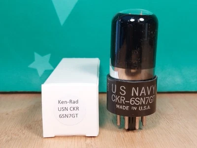 Perfectly Balanced Ken-Rad USN CKR 6SN7GT VT-231 1943 Black Glass Tube - Image 1 of 4