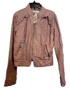 Giacca moto ecopelle Heart Soul donna media malva zip elegante leggera - Foto 1 di 9