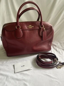 Coach Mini Bennett Satchel In Crossgrain Leather Red With Strap F31376 - Picture 1 of 17