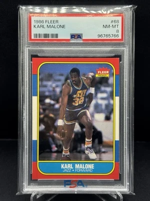 Fleer Karl Malone 1986 #68 PSA 8 Foto 1 de 2