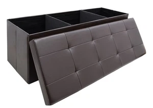 110 cm Sitzbank mit Stauraum - 120L PU-Leder Sitztruhe mit Deckel bis 250 kg - Bild 1 von 10