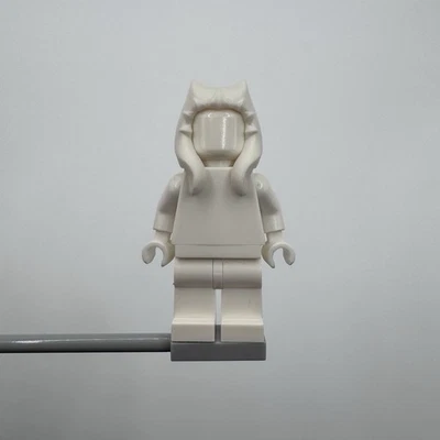 Lego Star Wars branco monocromático Ahsokq Tano Jedi minifigura protótipo em branco - Imagem 1 de 2