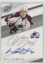 2010-11 Zenith Yours Truly Auto Matt Hunwick #MH Auto